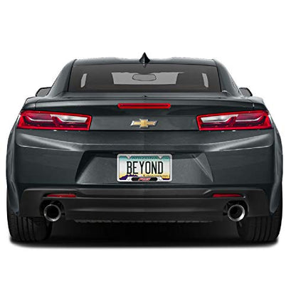 iPick Image for - Chevrolet Camaro RS Real Carbon Fiber Nameplate Chrome Stainless Steel License Plate Frame