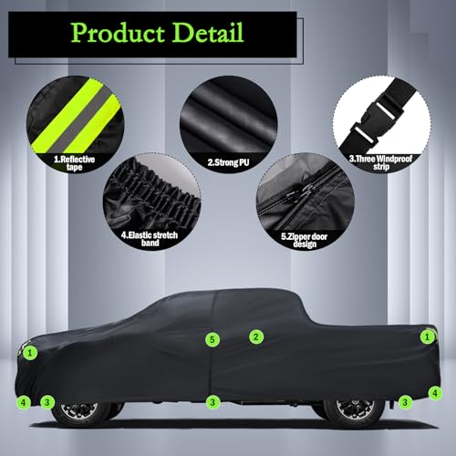 Car Cover Custom Fit for Toyota Tundra 5.5Ft Bed 2000-2025, Waterproof All Weather for Automobiles Full Exterior Cover Rain Sun Snow Protector with Door Zipper - size: Custom Fit Toyota Tundra 5.5Ft Bed