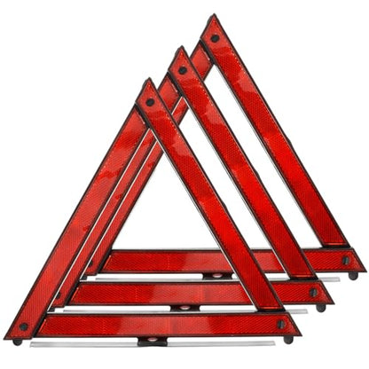 Reflective Safety Triangles for Vehicles 3-Pack Portable Emergency Roadside Warning Signs 11.22X9.64X9.05In Foldable Car Hazard Markers for Night and Adverse Weather