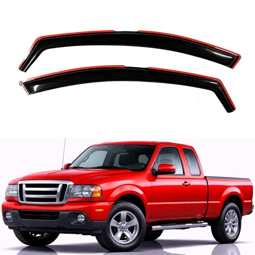 KPY Rain Guards Fit for 1993-2011 Ford Ranger, in-Channel Window Visors Vent Wind Deflectors 2PC, Truck Accessories for 1994-2010 Mazda B2300/B4000, 1994-2008 Mazda B3000 - size: 1993-2011 Ranger & 1994-2010 B2300/B4000