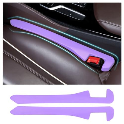 Junecarp Car Seat Gap Filler 2 Pack,Car Gap Filler Organizer to Impede Items from Dropping,Essential Interior Car Accessories Seat Gap Plug (Purple) - color: Purple/2pcs