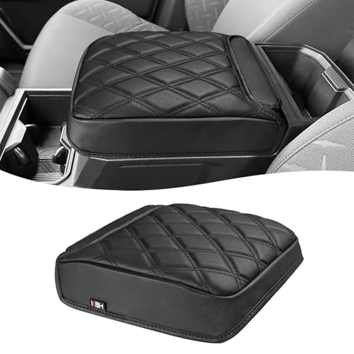 KBH Center Console Armrest Cover for Toyota Tacoma 2024 2025 2026, Vinyl Leather Interior Accessories, Durable Middle Console Protector, Anti-Scratch - size: Toyota Tacoma 2024-2026, Black