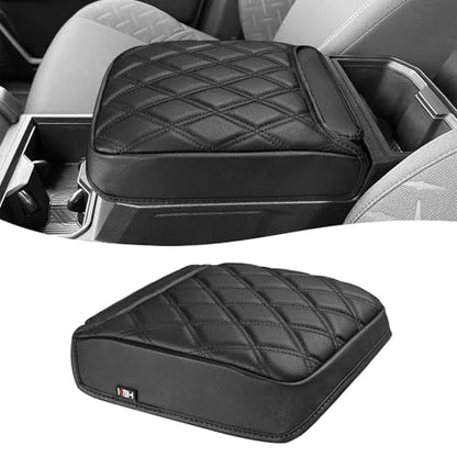 KBH Center Console Armrest Cover for Toyota Tacoma 2024 2025 2026, Vinyl Leather Interior Accessories, Durable Middle Console Protector, Anti-Scratch - size: Toyota Tacoma 2024-2026, Black
