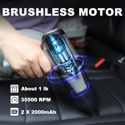 Car Vacuum Cleaner Cordless, 3 in 1 Handheld Vacuums Brushless Motor High Power 12500PA Compressed Air Dusters Cordless Vacuum Cleaners for Car Home