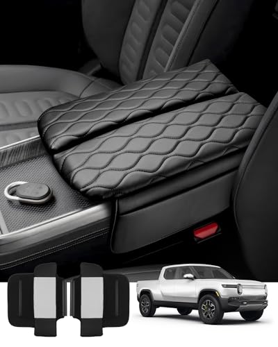 Autorder Center Console Cover for 2022-2025 2026 Rivian R1T/R1S Accessories Armrest Cover Anti-Scratch Middle Console Pad Leather Armrest Protector - size: 2022-2026 Rivian R1T/R1S