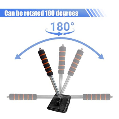 Car Windshield Cleaner Tool, Retractable Rearview Mirror Brush with Extendable Handle, Microfiber Window Washing Pad, Portable Auto Glass Wiper for Car Home Office(Black) - color: Black