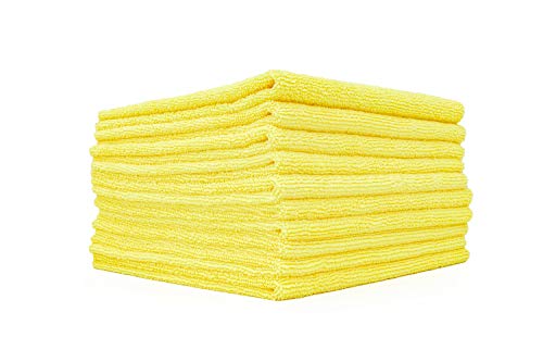 The Rag Company - Edgeless 300 - Microfiber Detailing Towels, Perfect for Removing Polishes, Sealants, and Glaze; Great for Interior Cleaning and Dirty Jobs; 300GSM, 16in x 16in, Yellow (10-Pack) - color: Yellow