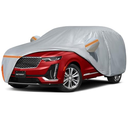 Car Cover for 2019-2026 Cadillac XT6, Waterproof Custom-fit Sun Rain Dust Snow Wind All Weather Protection Outdoor XT6 Full Car Cover with Cotton Lining and Door Zipper-Gray - size: XT6 Cover