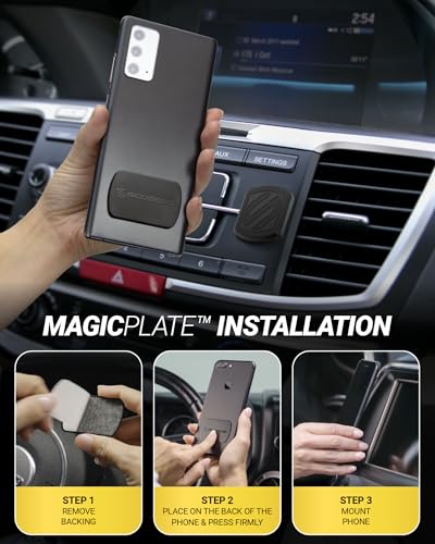 Scosche Extra Strength Magnetic 3M Flush Mount Phone Holders for Your Car Dashboard and Flat Surfaces, Low Profile Cell Phone Holder with Thick Metal Plate for iPhone and Android, Not MagSafe, 2-Pack - size: 2 Pack, style: Extra Strength - Adhesive Flush