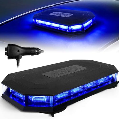 ASPL 16.5 Inch Roof Top Beacon Emergency Strobe Light 56 LED Magnetic Warning Caution lights bar Traffic Hazard Plow Light for Trucks Vehicles Construction Snowplow (Blue) - color: Blue