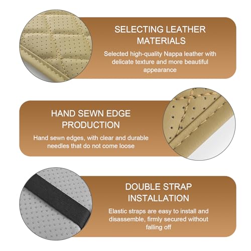 Car Center Console Cover, Leather Automotive Armrest Cushion with 2 Storage Bags, Breathable Armrest Cover, Universal Waterproof Arm Rest Protection Pad for SUV, Sedan, Truck (Beige) - color: Beige