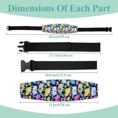 4Pack Baby Head Support for Car Seat, Adjustable Airplane Head Strap for Sleeping - Toddler Car Seat Head Support Pillow with Safety Rest Design for Infant and Child