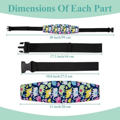 4Pack Baby Head Support for Car Seat, Adjustable Airplane Head Strap for Sleeping - Toddler Car Seat Head Support Pillow with Safety Rest Design for Infant and Child