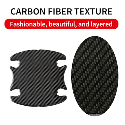 1 Pack 8 Pcs Car Door Handle Protector Reflective Stickers Universal Auto Door Handle Paint Guard Cover, Self-Adhesive Fits Fou Most Vehicle (Carbon Fiber Black) - color: Carbon Fiber Black