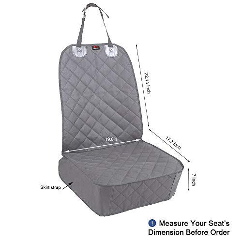 HONEST OUTFITTERS Dog Car Seat Covers, Pet Front Cover for Cars, Trucks, and Suv's - Waterproof & Nonslip Dog Seat Cover(Gray) - color: Grey