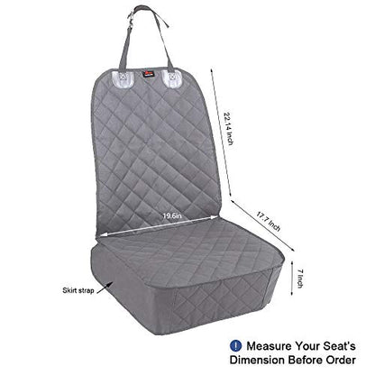 HONEST OUTFITTERS Dog Car Seat Covers, Pet Front Cover for Cars, Trucks, and Suv's - Waterproof & Nonslip Dog Seat Cover(Gray) - color: Grey