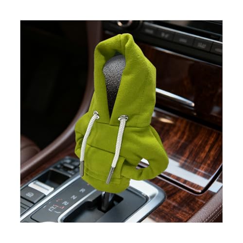 Car Gear Shift Hoodie, Mini Funny Fashionable Hooded Clothing Vehicle Gear Shift Knob Cover Stick Protector, Cute Automotive Shifter Decoration, Universal for SUV Sedan Truck (Green) - color: Green
