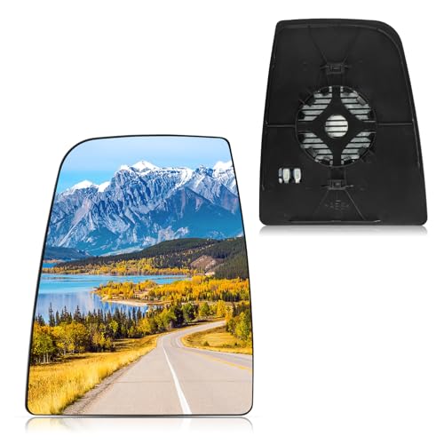 BDFHYK Mirror Glass Compatible with Transit T150 T250 T350 2015-2022 Side View Heated Convex Mirror Glass with Backing Plate, Replaces CK4Z17K707B (Left Upper Side) - size: Left Driver Side, style: 2015-2022 Transit T150
