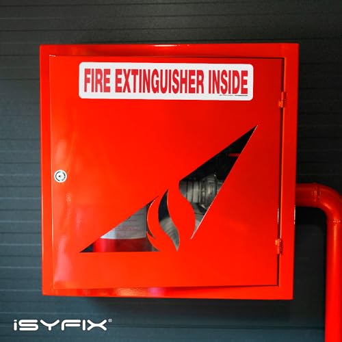 iSYFIX Fire Extinguisher Inside Sticker Sign – 5 Pack 12x2.5 Inch – Self-Adhesive Reflective Vinyl Decals, Laminated UV, Weather, Scratch, Fade Resistance, for Cars, Trucks, Trailers & Vehicles - color: White Reflective, size: 12x2.5 (5 Pack)