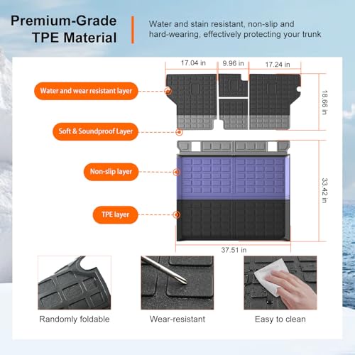 powoq Cargo Mat Compatible with 2010-2024 Toyota 4Runner Back Seat Protector Replacement for 2010-2024 Toyota 4Runner 5 Seater Accessories (Fit W/O Sliding Tray, Rear Backrest Mats+Rear Trunk Mat) - size: Compatible with Toyota 4Runner | 2010-2024