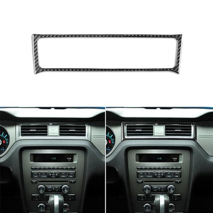 1pc Real Soft Carbon Fiber Car Dashboard Central Air A/C Vent Outlet Side Frame Trim Sticker Compatible with Ford Mustang GT/Shelby 2009 2010 2011 2012 2013 2014 Auto Interior Accessories Black - color: Central Ac Vent