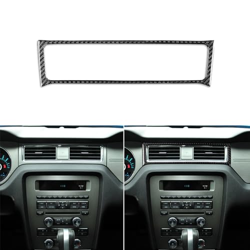1pc Real Soft Carbon Fiber Car Dashboard Central Air A/C Vent Outlet Side Frame Trim Sticker Compatible with Ford Mustang GT/Shelby 2009 2010 2011 2012 2013 2014 Auto Interior Accessories Black - color: Central Ac Vent