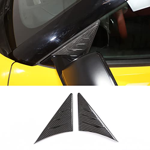 for Toyota Supra GR A90 A91 MK5 2019 2020 2021 2022 Real Carbon Fiber Car Rearview Mirror Side Triangular Spoiler Cover Decoration Accessories (Black Carbon Fiber) - color: black Carbon Fiber