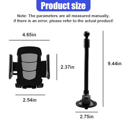 Car Phone Holder Mount, Gooseneck Long Arm Cell Phone Holder, Windshield Window, Dashboard Anti-Shake Handsfree Stand with Strong Suction Cup, Fit for Most Cellphone(Gray) - color: Gray