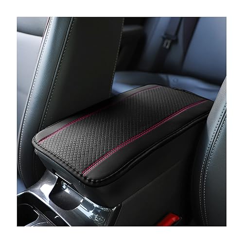 Osilly Armrest Pad for Car, PU Leather Auto Center Console Cushion Mat, Four Seasons Automotive Armrest Seat Box Cover, Universal Vehicle Interior Accessories for SUV, Truck, Van (Black/Pink) - color: Black/Pink