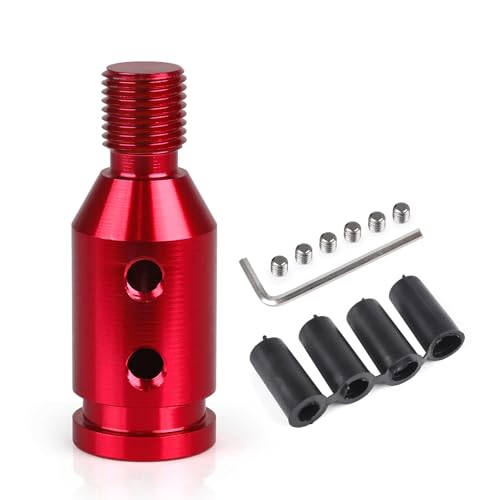Universal Gear Shift Knob Adapter 12x1.25,Aluminum Alloy Shifter Knob Adapter,Gear Shift Adapter for Non-Threaded Manual Shifters M12x1.25(Red) - color: M12x1.25(Red)