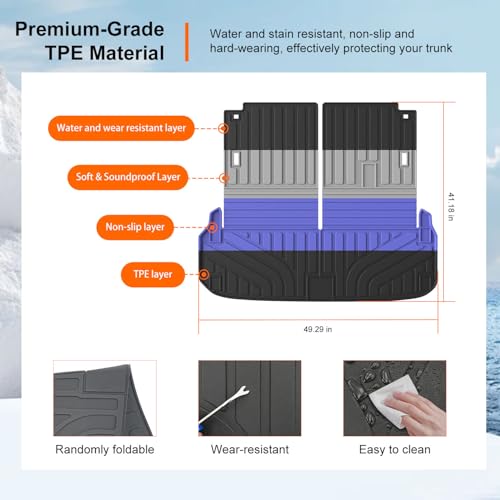 powoq 7 Seats Cargo Mat Compatible with 2013-2020 Nissan Pathfinder Trunk Mat 13 Infiniti JX35 & 14-20 Infiniti QX60 Replacement for 2013-2020 Pathfinder Accessories (Trunk Mat with Backrest Mats) - size: Compatible With Pathfinder/Qx60 | 2013-2020