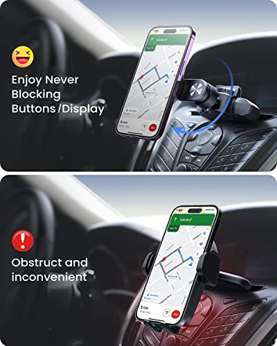 OQTIQ for MagSafe CD Phone Mount[Hollow Ring Design] Magnetic Phone Holder for Car CD Phone Holder Mount for iPhone 16 15 14 13 Pro Max Mini Plus MagSafe Case All Phones - color: Black-Magsafe