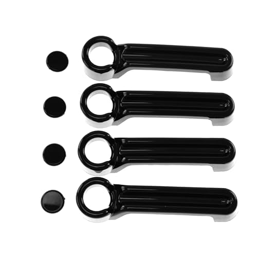 Trim Illusion Chrome Delete Gloss Black Door Handle Cover Overlay for Jeep -(07-17 Wrangler, 08-13 Liberty, 18 Wrangler JK), 07-12 Dodge Nitro | Easy No-Tool Install | US Patented