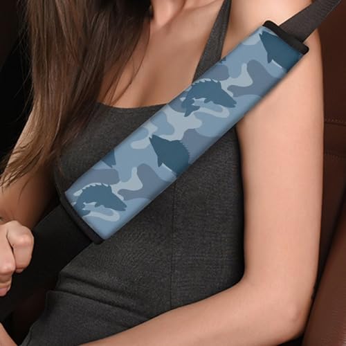 Fishing Camo Car Seat Belt Pad Cover Soft Universal Car Seat Belt Pads Cover Anti-Slip Shoulder Strap Protect Interior Automotive for Most Vehicle, SUV, Truck, Cars - color: Fishing Camo