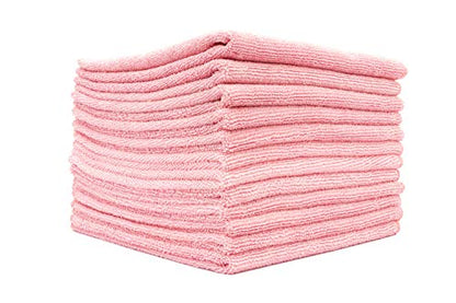 The Rag Company - All-Purpose Microfiber Terry Cleaning Towels - Commercial Grade, Highly Absorbent, Lint-Free, Streak-Free, Kitchens, Bathrooms, Offices, 300gsm, 16in x 16in, Pink (12-Pack) - color: Pink, size: 16in x 16in