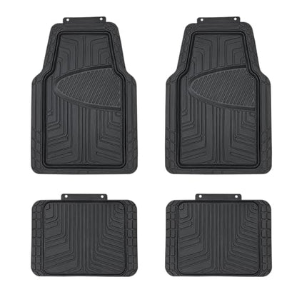 Amazon Basics 4-Piece Premium All-Season Anti-Slip Rubber Floor Mats, All Weather Protection for Cars, SUVs and Trucks, Universal Trim to Fit, Black
