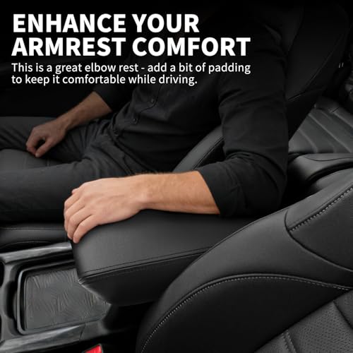 Center Console Cover Compatible with Honda CRV 2017-2022 Accessories, Premium Leather Armrest Cover Pad, Car Middle Console Lid Cover (Black) - size: 2017-2022 Honda CRV