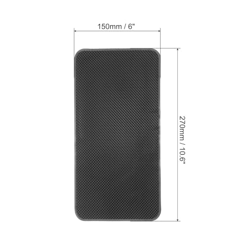 HARFINGTON 4pcs Car Dashboard Anti-Slip Mat 10.6" x 6" Universal Sticky Dash Pad Grid Pattern Washable Reusable Car Non-Slip Mats for Phone Keys Sunglasses Electronic Devices, Black