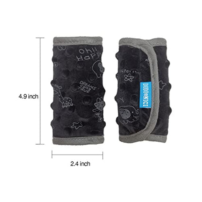 DODO NICI car seat Strap Cover for Baby, seat Belt Cover Cushion, Belt Pads fit Baby Carrier/Pushchair/Stroller, Cozy Peace Dotted Minky, Black - color: Black animals