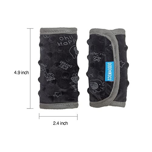 DODO NICI car seat Strap Cover for Baby, seat Belt Cover Cushion, Belt Pads fit Baby Carrier/Pushchair/Stroller, Cozy Peace Dotted Minky, Black - color: Black animals