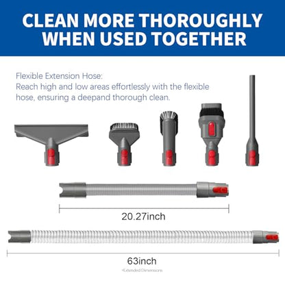 Flexible Extension Hose Attachment Compatible with Dyson V15 V8 V7 V10 V11 Cordless Vacuum Cleaner - color: Flexible Extension Hose