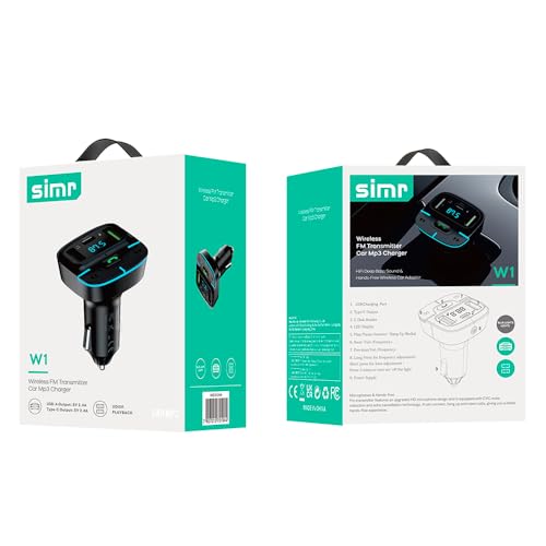 Bluetooth Car Adapter, Wireless Radio Adapter USB C Car Charger MP3 FM Transmitter, Support U Disk/Hands Free Calling