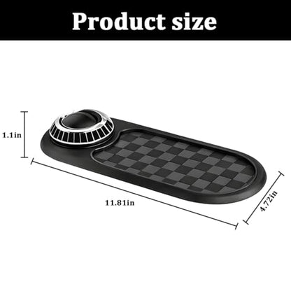 Car Dash Anti-Slip Pad, 3-in-1 Rotatable Dash Non-Slip Mat with Phone Holder & Temporary Parking Number, Multifunctional Dashboard Grip Mat for Key Gadgets, Universal Fit (Gray/Silver) - color: Gray/Silver