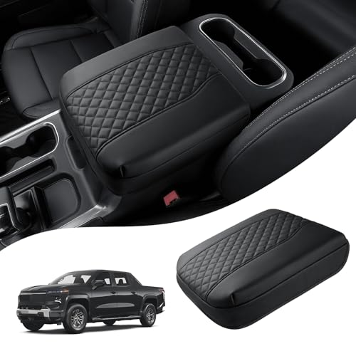 Autorder Center Console Cover for 2019-2026 Chevy Silverado/GMC Sierra Accessories, Tahoe&Suburban&Yukon 2021-2026, Armrest Cover Leather Middle Console Covers Anti-Scratch(Bucket Seat Only) - size: 19-26 Chevy Silverado Prismatic Texture