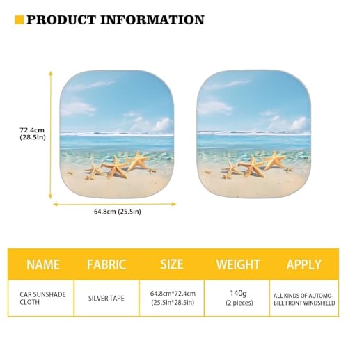 Beach Pattern Automotive Windshield Sunshade Universal Car Front Windows Sunshade Car Accessories Summer Car Essentials for Travel Outdoors - color: Beach