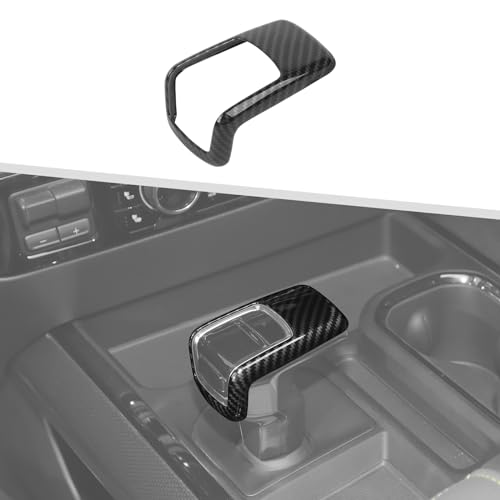 Jimen for Silverado Shift Knob Cover, Auto Gear Shifter Knob Trim Compatible with Chevrolet Silverado 2022-2024 (Carbon Fiber) - color: Carbon Fiber