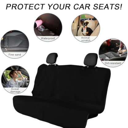 DXNQ Car Towel Seat Cover, Waterproof Sweating Non-Slip Premium Soft Towel Carseat Protector, Universal Machine Washable Car Truck SUV Front Seat Cover for Gym Workout Beach Hiking (Black, Rear) - color: Black, 1pc, Rear