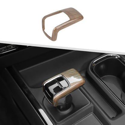 Jimen for Silverado Shift Knob Cover, Auto Gear Shifter Knob Trim Compatible with Chevrolet Silverado 2022-2024 (Wood Grain) - color: Wood Grain