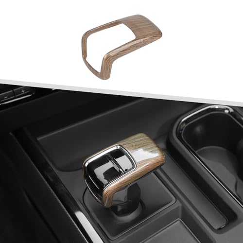 Jimen for Silverado Shift Knob Cover, Auto Gear Shifter Knob Trim Compatible with Chevrolet Silverado 2022-2024 (Wood Grain) - color: Wood Grain