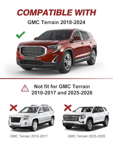 in-Channel Window Rain Guards Fit for GMC Terrain 2018-2024, Extra Durable Window Visors Window Deflectors Vent Visors Vent Shades Car Accessories-4 pcs - size: Fit for 2018-2024 GMC Terrain